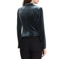 thumbnail image 3 of INSPIRE CHIC Blazer en Velours pour Femme, Col à Revers, Manches Longues, Boutonné, Veston de Travail, L Gris Bleu, 3 of 7
