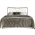 thumbnail image 3 of Home Design Rosette Queen Metal Bed – Metallic Gold, Durable Queen Bed, 3 of 9