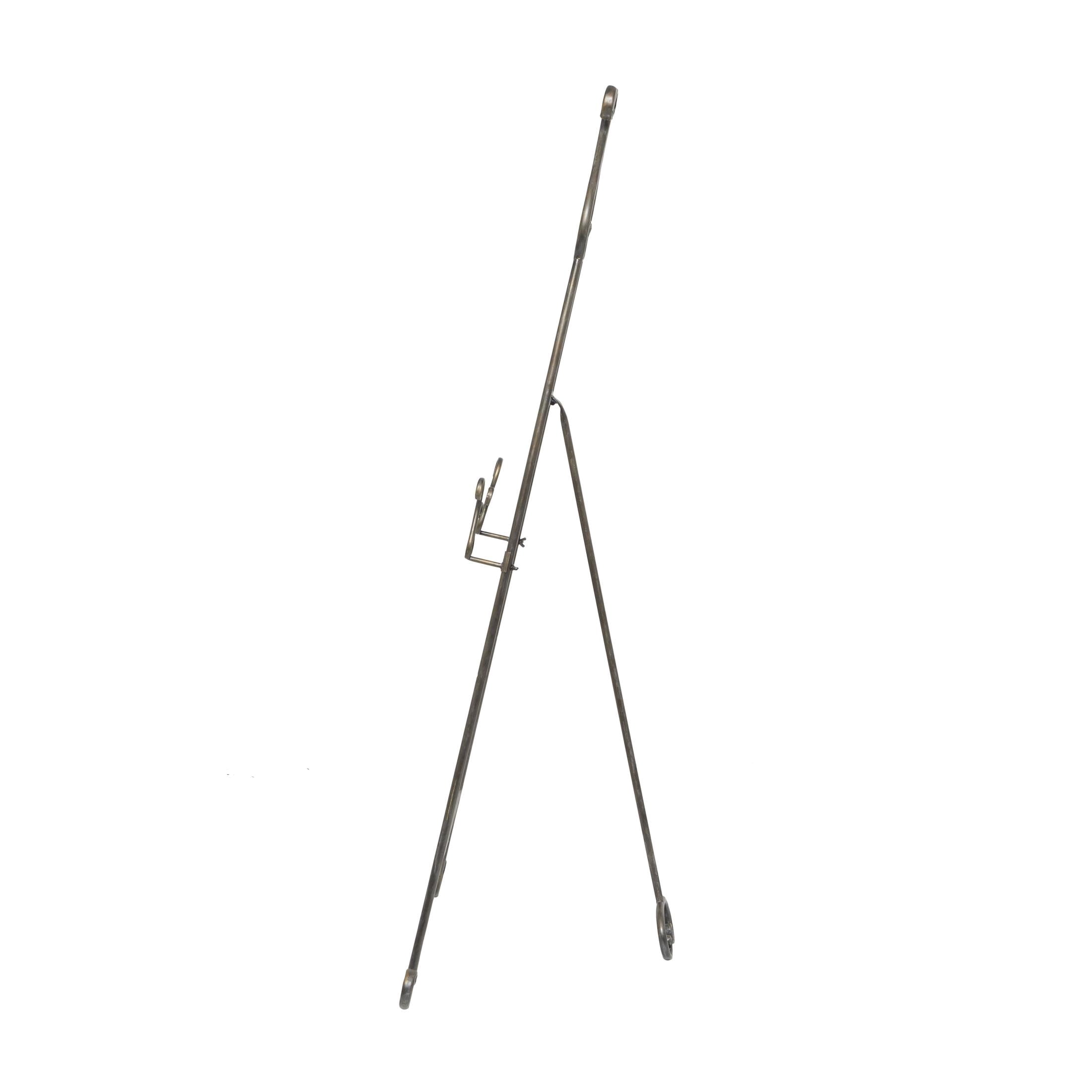 DecMode 16" x 55" Bronze Metal Tall Adjustable Floor 2 Tier Scroll Easel, 1-Piece