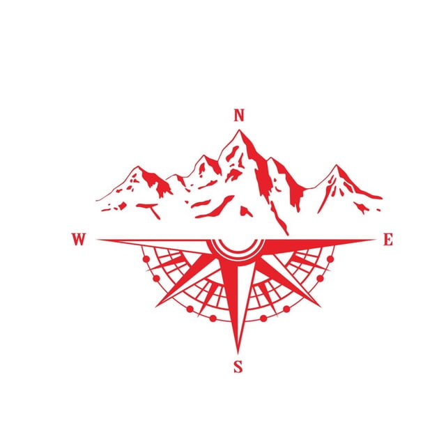 Yeacher Mountain Compass Stickers, Decal for Car Hood Auto Body Side Door Compass Waterproof Stickers,