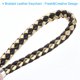 thumbnail image 4 of Llavero de cuero trenzado con anillo de acero inoxidable, pulsera de PU tejida, negro dorado, 4 of 5