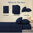 thumbnail image 4 of Split Queen Sheets Sets for Adjustable Bed Cotton, Luxury Sheets 100% Egyptian Cotton - 500 TC - Designed for Split Bed, Fit- ( 19-21" Inch Deep Pockets ) ( Split-Queen ) Navy Blue Solid, 4 of 5