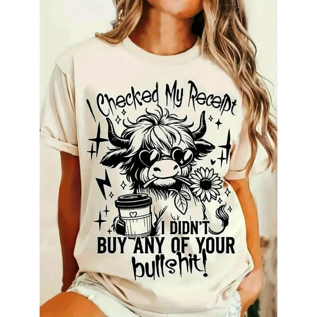 Funny Highland Cow Png, Sassy Snarky Cow, Trendy Sarcastic Funny Women Humor Summer Top