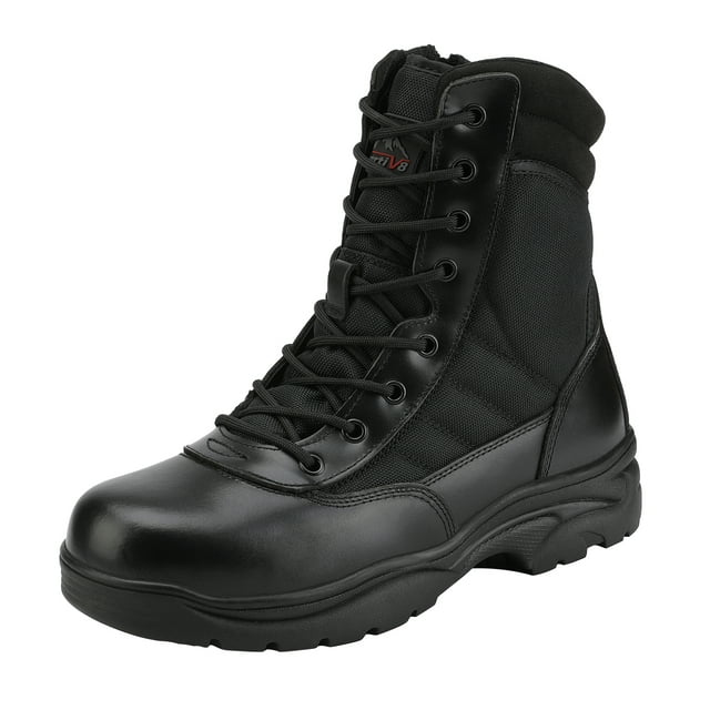 NORTIV 8 Men's Military Tactical Work Boots Side Zipper Leather ...