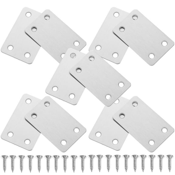 10 Pcs Repair Board Straight Bracket Metal Brackets Corner Braces for Wood Flat Straight Brace Metal Plate