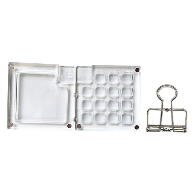 Paleta de acuarela, bandeja para mezclar gouache, para pinturas al óleo, portátil, organizador de almacenamiento, paleta de pintura profesional, 15 cuadrículas