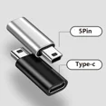 thumbnail image 2 of Adaptateur Mini USB vers Type C, 5 broches mâle, Mini USB vers femelle, connecteur de transfert de données pour GoPro MP3, appareil photo, connecteur PC, 2 of 4