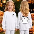 thumbnail image 2 of Xyant Halloween Shirts for Boys Girls Retro Spooky Ghost Tshirts Kids Toddler Cotton Long Sleeve Tee Top,Size 2-14 Years, 2 of 9