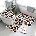 Bathroom Rugs Sets 3 Piece, Cowboy black brown cow print Bathroom Rug