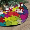 thumbnail image 3 of FMSHPON Colorful Shiny Puzzle Xmas Christmas Tree Skirt Stand Mat for Holiday Party Decoration Indoor Outdoor 36 inches, 3 of 3