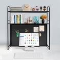thumbnail image 4 of Metal Bookshelf Pegboard Organizer Shelf Peg Board Desk Mount with Pegboard Hooks, 4 of 13