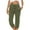 Army Green, variant on CHGBMOK Capris for Women Casual Summer Elastic Loose Pants Straight Wide Leg Trousers With Pocket