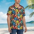 thumbnail image 5 of Xecao American Football print Hawaiian shirt - a stylish short-sleeve button-down for men, perfect for casual beach and tropical outings., 5 of 9