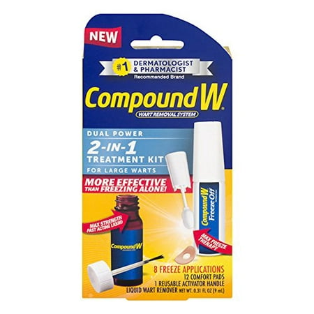 Compound W 2-in-1 Wart Removal Kit Max Strength for Large Warts, Freeze &