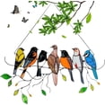thumbnail image 2 of Pájaros multicolores en un alambre, colgante de adornos de arte de la serie de pájaros de metal colgante para ventanas o puertas decoración del hogar (7 pájaros) JAMW Sencillez, 2 of 5