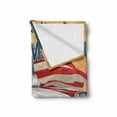 thumbnail image 2 of Wyoming Soft Flannel Fleece Throw Blanket, Retro Design Illustration of Old Vintage Car and Greetings from Lettering USA, Cozy Plush for Indoor and Outdoor Use, 50" x 60", Multicolor, by Ambesonne, 2 of 6