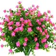 thumbnail image 1 of Flores artificiales, plantas falsas resistentes a los rayos UV para exteriores, arbustos de plástico sintético para interior y exterior, jardín, decoración, nieve, cian, 4 unidades Sincero  Juguete, 1 of 5