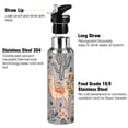 thumbnail image 3 of Yayeee 33oz Insulated Water Bottle Double Wall Stainless Steel with Flip Straw Lid, Gray Llama Pattern, 3 of 7