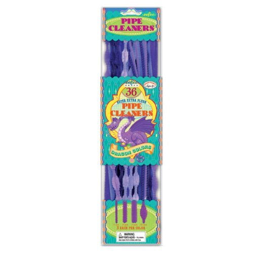 eeBoo Purple Pipe Cleaners Craft Kit Dragon Colors
