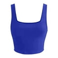 thumbnail image 3 of DuoJiaJ Women's Comfortable Sleeveless Camisole Square Neck Double Layer Fitness Casual Basic Open Navel Bra Women’s Basic Tank Tops, 3 of 3