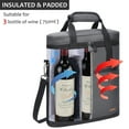 thumbnail image 2 of Kato Insulated 3 Bottle Wine Carrier Tote Cooler Bag for Travel Picnic Padded Champagne Glass Carrying Case, 2 of 7