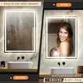 thumbnail image 3 of KWW 28 x 36 inch LED Bathroom Rectangular Vanity Mirror, Anti-Fog Dimmable Lights, Easy to Instal, 3 of 7