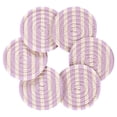 thumbnail image 2 of Haosy Set of 6 Drink Woven Coaster with Holder Heat Resistant Non-Slip Bar Coasters 4 Inches Pale Violet and White Striped, 2 of 7