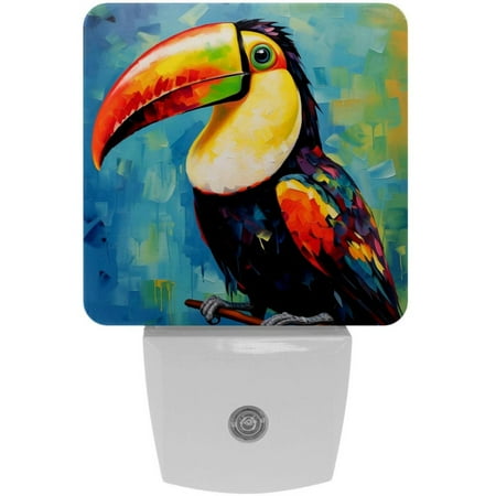 

Toucan LED Square Night Light - Small and Bright Square-shaped LED Night Light for Bedroom Bathroom and Hallway - Compact Plug-in Nightlight with Auto on/Off Sensor