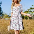 thumbnail image 4 of Vestido elegante de manga corta con corona vintage, estilo academia oscura de los años 80, bandera de la Union Jack británica, vestidos de mujer chic, promoción., 4 of 7