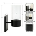 thumbnail image 6 of Kate and Laurel Zabler Modern Metal Wall Sconce, 5 x 6 x 10, Black, Round Candle Holder with Removable Glass Cylinder for Flameless Candle Display in Bedroom or Bathroom, 6 of 10
