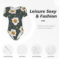 thumbnail image 6 of Naloa Cute Poached Eggs Women's Short-Sleeved Onesie, One-Piece Swimsuit for Parties, dates, clubs - Medium, 6 of 9