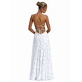 thumbnail image 5 of Women'S Maxi Dresses Wedding Guest Dress A-Line Long Square Neck Backless Sling for Beach White S, 5 of 9