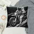 thumbnail image 2 of BCIIG Astronaut Motorcycle Planets Graphic Decorative Throw Pillow Cover for Home - Men Women Boy Girl Room Couch Living Bed Sofa Cushion Case Home Furnishing Short Plush 18x18in, 2 of 5