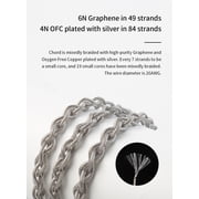 KBEAR Chord 6N Graphene+4N OFC Silver-plated Mixedly Braided Upgrade Cable With MMCX/2Pin Connector Earphone Wire Accessory