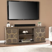SEI Burland Transitional style Media Console w/ Storage in Brown and gold finish
