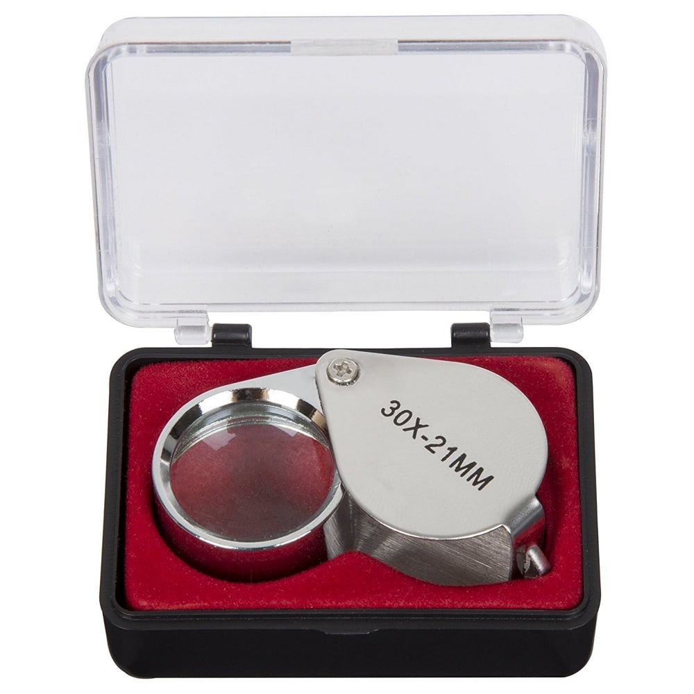 30X21 Triplet Jeweler Eye Loupe Magnifier Magnifying Glass Jewelry Diamond+Box