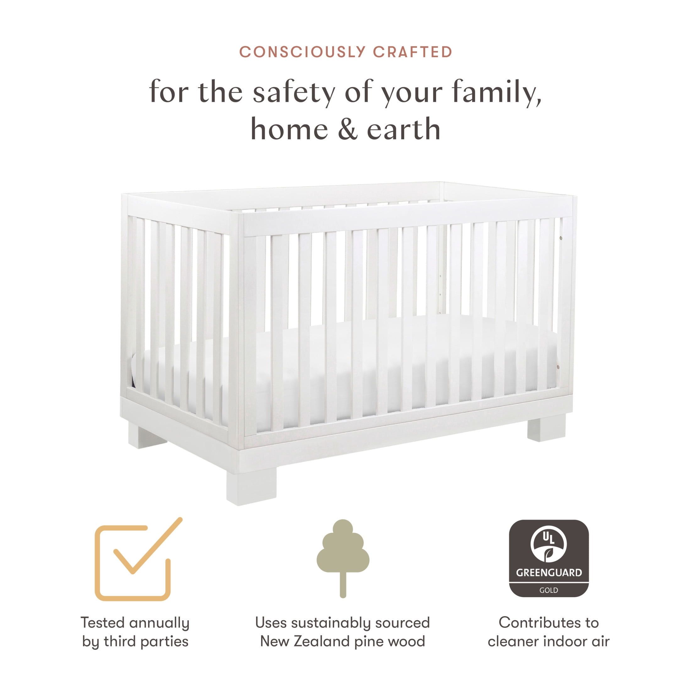 Babyletto Modo 3-in-1 Convertible Crib with Toddler Bed Conversion Kit