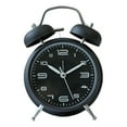 thumbnail image 1 of Clearance! [Non Ticking Twin Bell Alarm Clock Metal Frame 3D Dial with Backlight Function Desk Table Clock for Home Clock,Black, 1 of 9