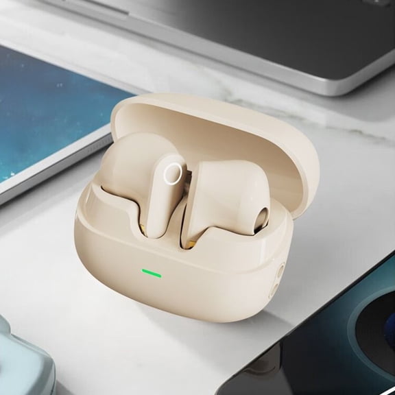 YiJuHui 1pcs Bluetooth Earbuds 5.4 Wireless, Noise Cancelling Semi In-Ear with 80H Playtime, 14mm Driver for Immersive Sound, IPX4 Sweatproof for Sports & Travel