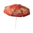 thumbnail image 2 of Sombrilla de patio al libre, toldo para sombrilla, protección solar, impermeable, fácil de instalar, sombrilla de playa de estilo chino para Rojo, 2 of 8