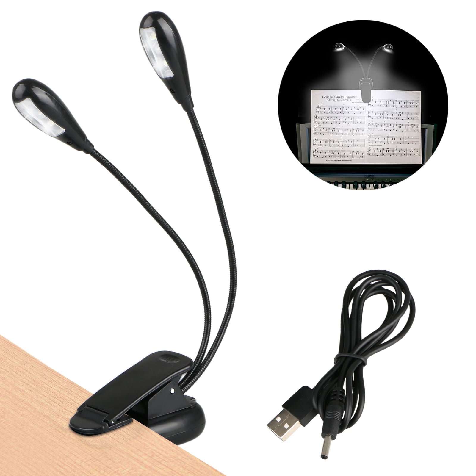Eyes Caring and Power Saving Book Reading Rechargeable Foldable and Portable Lamp Mugig Clip On Light for Music Stands 