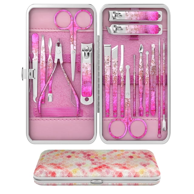 Set de cortaúñas OFIDUS, kit de manicura y pedicura de 18 piezas