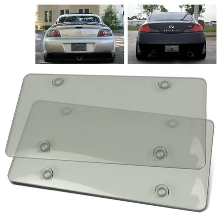 - 2PC ModifyStreet® Crystal Clear Smoked Tinted License Plates Covers Shields Protectors