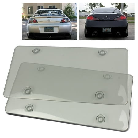 2PC ModifyStreet® Crystal Clear Smoked Tinted License Plates Covers Shields