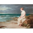 thumbnail image 2 of Waterhouse, J. W. 24x19 Black Ornate Wood Framed with Double Matting Museum Art Print Titled - Miranda, 2 of 4