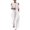 White, variant on Women's Summer One Piece Jumpsuits Short Sleeve V Neck Fashion Dressy Casual Wide Leg Flowy Pants Romper Ladies Summer Solid Color Fashion Jumpsuit Off The Shoulder Casual Jumpsuit White 4Xl