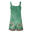 thumbnail image 4 of 2DXuixsh Combinaisons pour Femmes Combinaison Courte Été Décontractée Mode Imprimée avec Poches Combinaisons Courtes Combinaison Ample Petites Combinaisons pour Femmes Vert Taille TG, 4 of 5