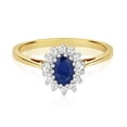 thumbnail image 2 of Attractive 9k Gold Women Diamond Solitaire Ring Brilliant Cut 0.15 Carat H - PK2 with Sapphire, 2 of 2