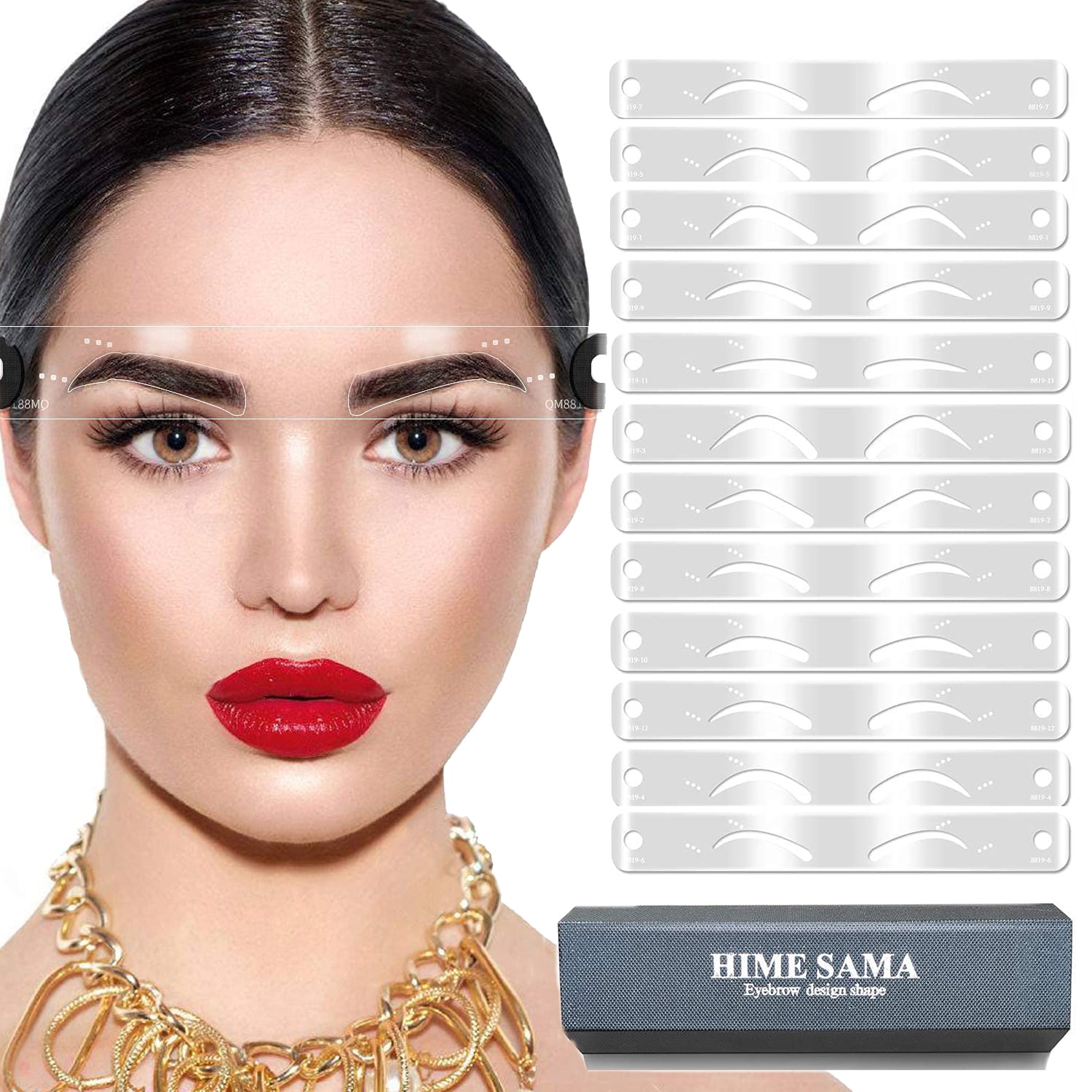 HIMESAMA Eyebrow Stencils Kit for Beginner: with 12 Styles Eyebrow  Templates and 2 Adjustable Headbands Reusable Brow Stencil Arched Stencil  Eyebrow Shaping Set Women 3 Minutes Makeup Tools - Walmart.com