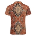 thumbnail image 5 of Oriental Medallion Floral Geometric Orange Men Zipper T-shirt Summer Casual Short Sleeve T-shirt Top, 5 of 7